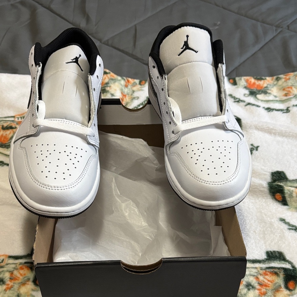 Jordan White and Black Sneakers with Logo